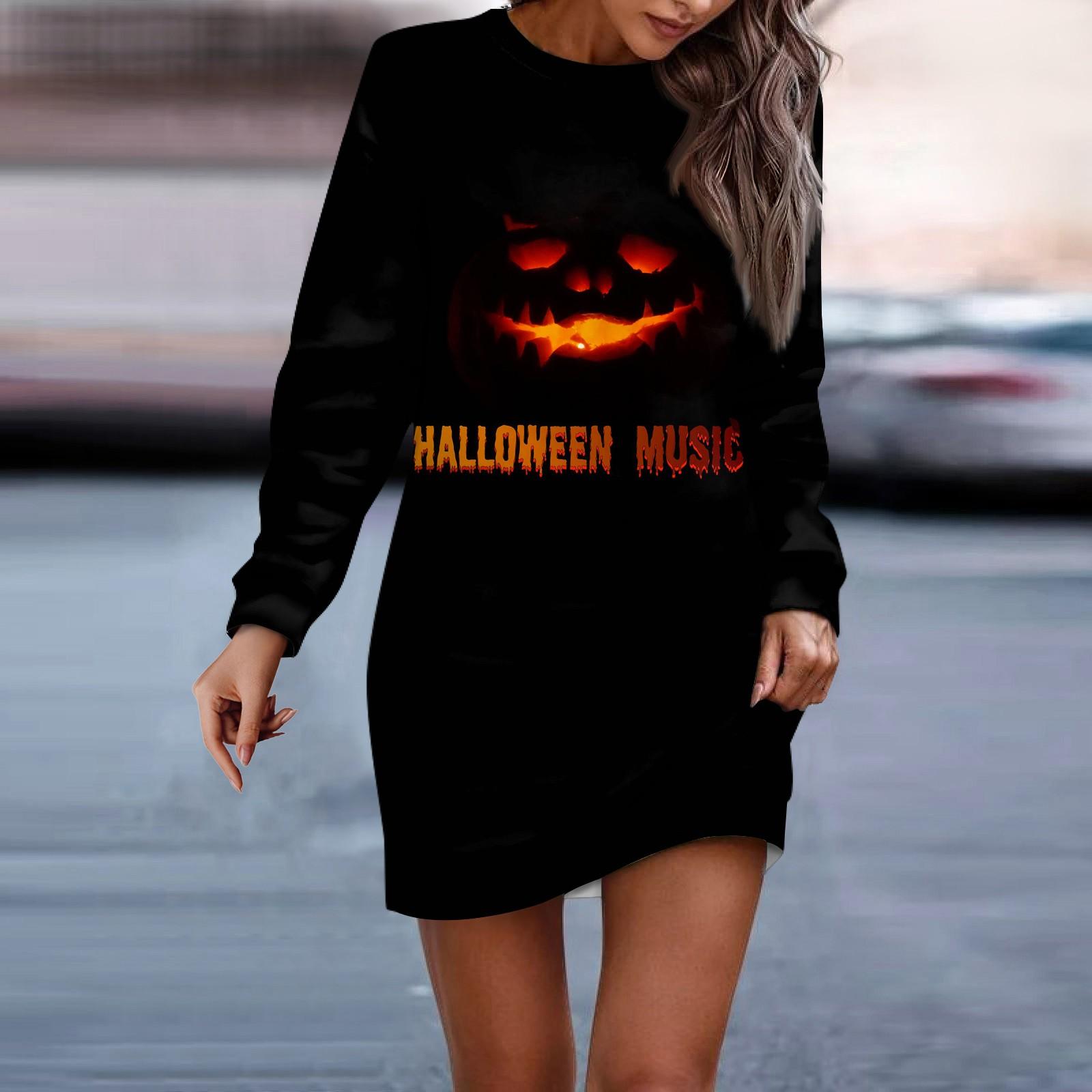 Женское платье-свитер с круглым вырезом и длинными рукавами на Хэллоуин L чёрный
Женское платье-свитер с круглым вырезом и длинными рукавами на Хэллоуин L чёрный
