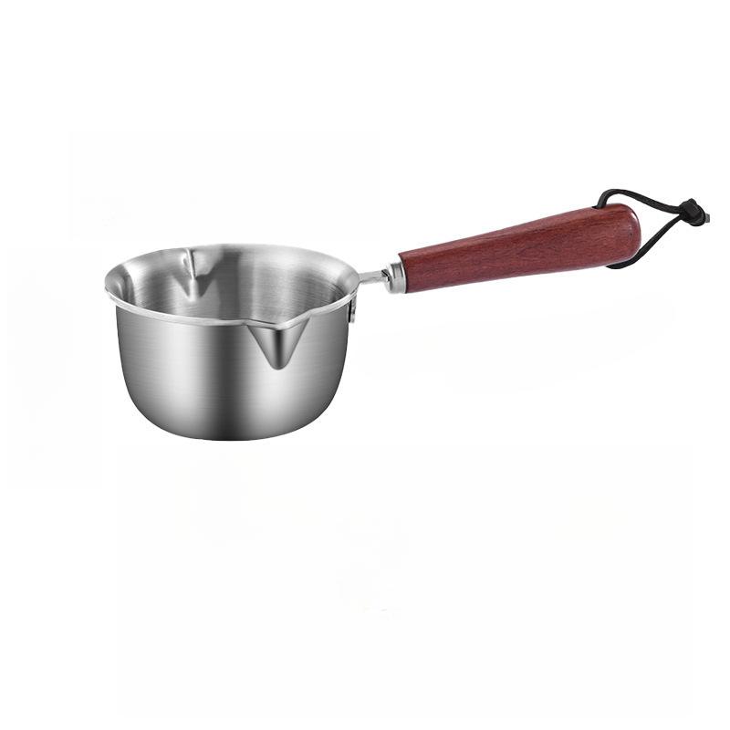 Сковорода из нержавеющей стали премиум-класса для горячего масла, горячего соуса и плавления масла 300ml серебряный