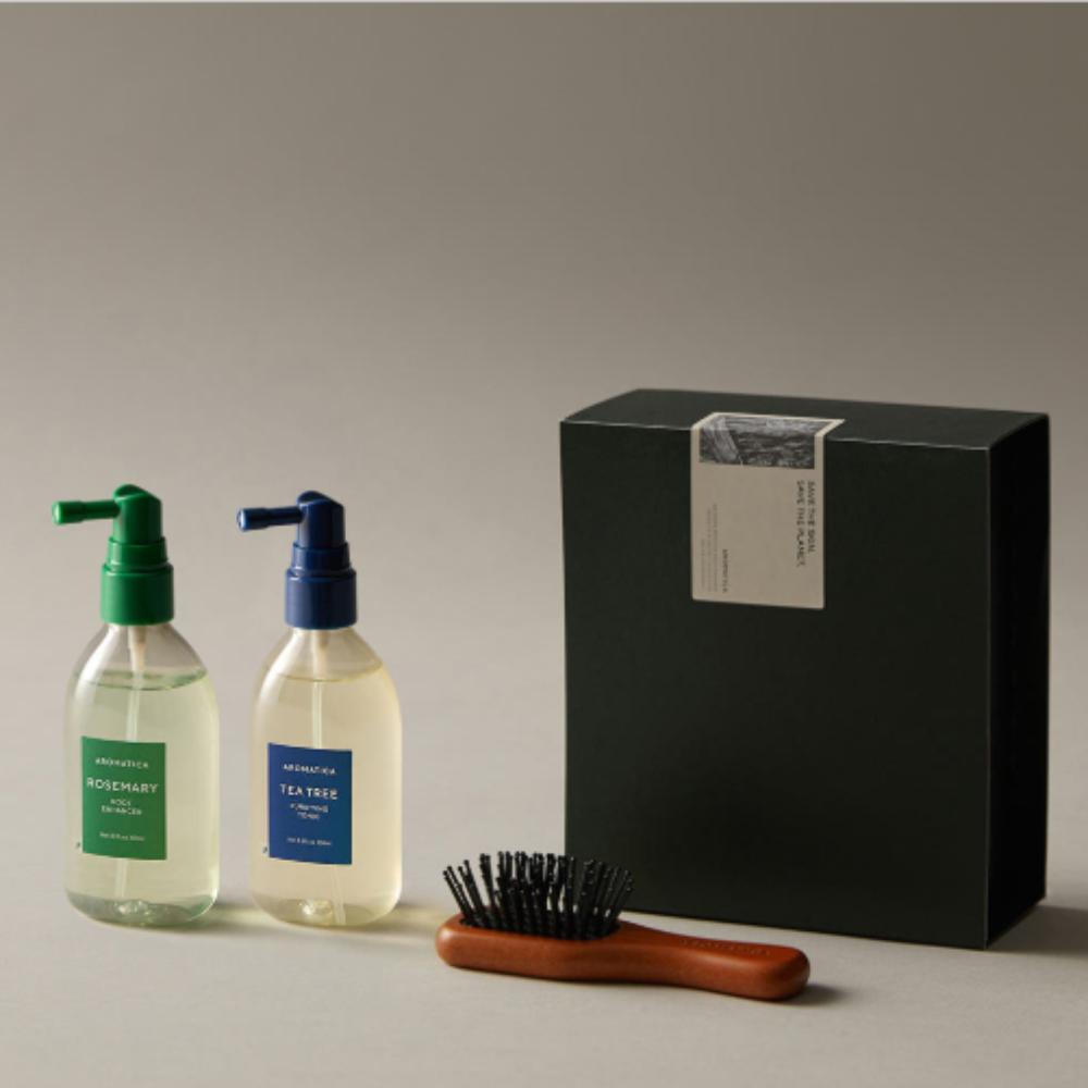 AROMATICA Scalp & Hair Tonic Duo Set (Rosemary 100ml + Tea Tree 100ml) with Wooden Scalp Brush
AROMATICA Scalp & Hair Tonic Duo Set (Rosemary 100ml + Tea Tree 100ml) with Wooden Scalp Brush