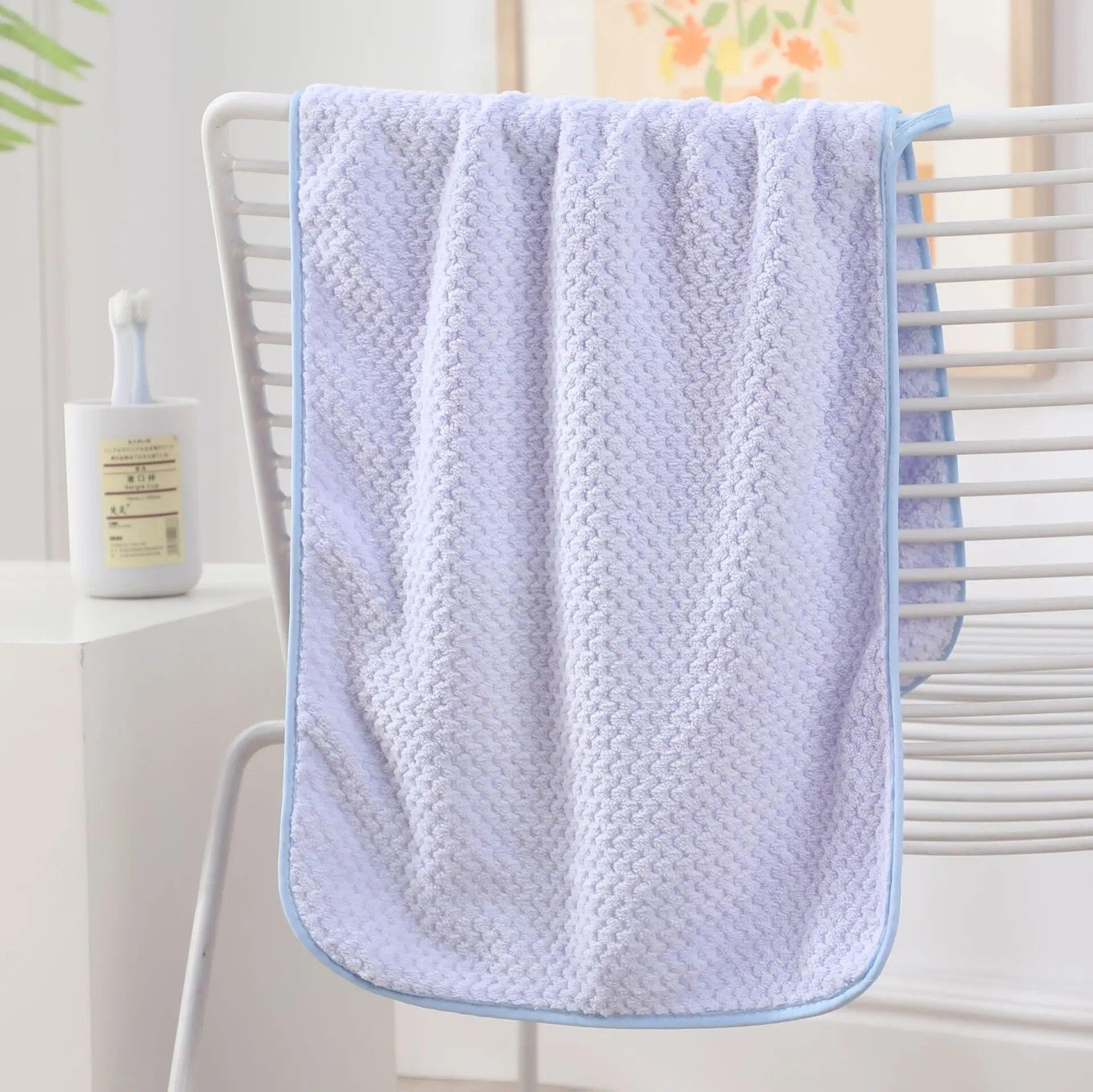 Мягкое коралловое бархатное полотенце, утолщенное полотенце, однотонное, мягкое и впитывающее домашнее полотенце для мытья лица 3pcs светло-синий