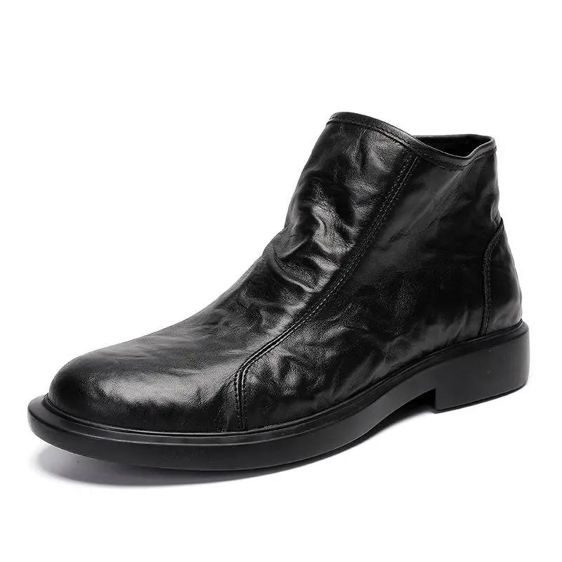 Men s Genuine Top-Grain Cowhide Work High-Top Boots Breathable Hand-Textured British Style Casual Single-Layer Leather Shoes 37
Men s Genuine Top-Grain Cowhide Work High-Top Boots Breathable Hand-Textured British Style Casual Single-Layer Leather Shoes 37
