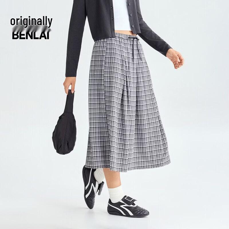 BENLAI Women s Plaid Drawstring A-Line Midi Skirt S
BENLAI Women s Plaid Drawstring A-Line Midi Skirt S