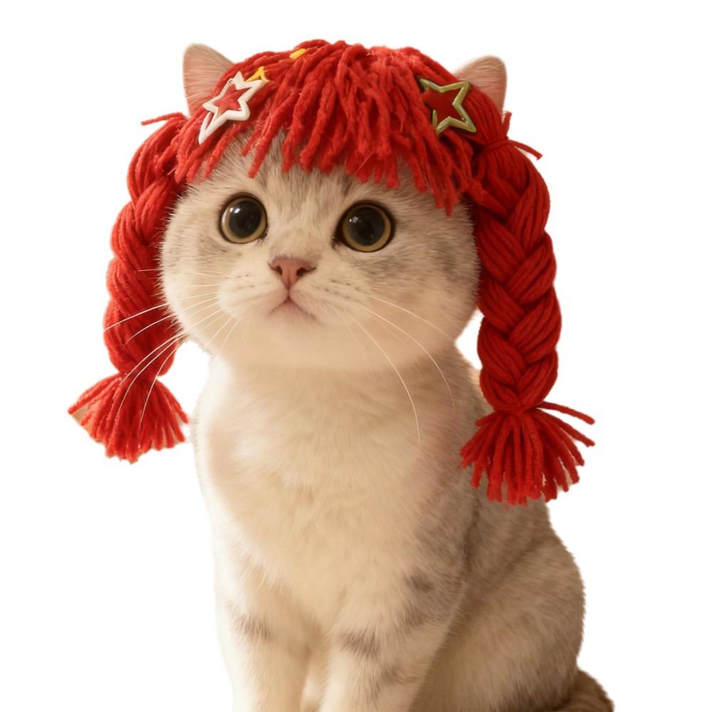 Funny Ear-revealing Design Cat Knitted Hat Wig Knitted Washable Pet Decoration Wig Pet Headwear For Pet Cats червоний
Funny Ear-revealing Design Cat Knitted Hat Wig Knitted Washable Pet Decoration Wig Pet Headwear For Pet Cats червоний