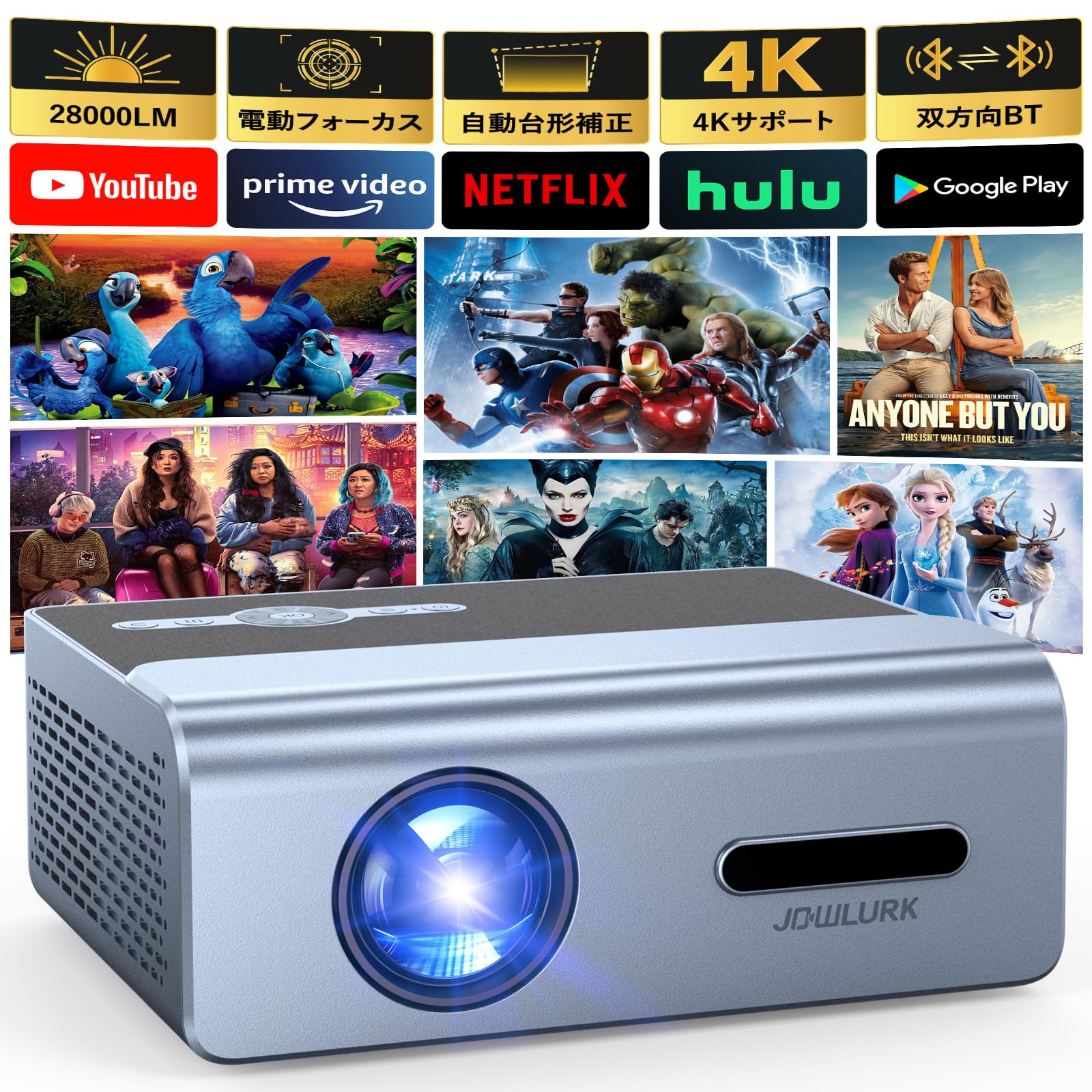 Projector 28000LM High Brightness 1080P Full Compatible Latest Electric Focus Bluetooth WiFi Home Projector Ceiling Projection Intelligent Automatic сірий колір
Projector 28000LM High Brightness 1080P Full Compatible Latest Electric Focus Bluetooth WiFi Home Projector Ceiling Projection Intelligent Automatic сірий колір
