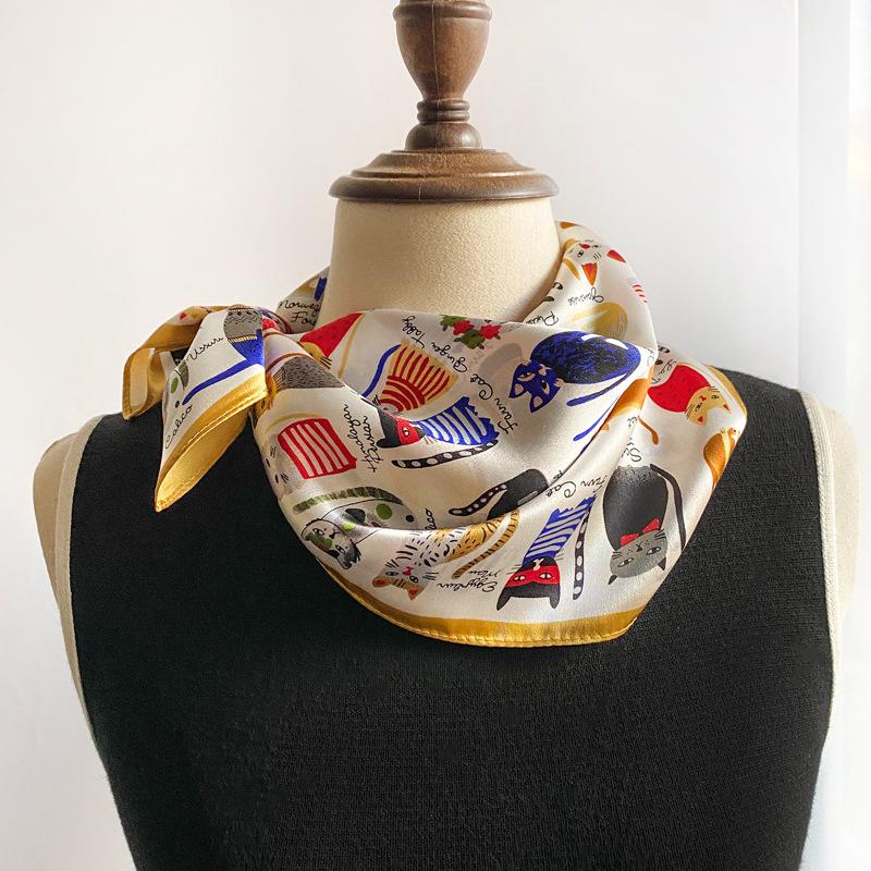 1pcs 70cm Cat Pattern Silk Scarf for Women Imitation Silk Animal Print Square Scarfs Fashionable and Versatile Headscarf Scarf
1pcs 70cm Cat Pattern Silk Scarf for Women Imitation Silk Animal Print Square Scarfs Fashionable and Versatile Headscarf Scarf
