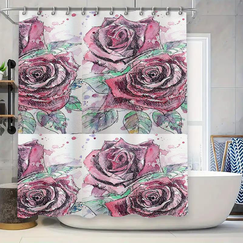 Watercolor Floral Shower Curtain: Pink Peony White Daisy Decorative Bath Rug Cloth With Initials J S W60H190(CM)-1 Pcs
Watercolor Floral Shower Curtain: Pink Peony White Daisy Decorative Bath Rug Cloth With Initials J S W60H190(CM)-1 Pcs