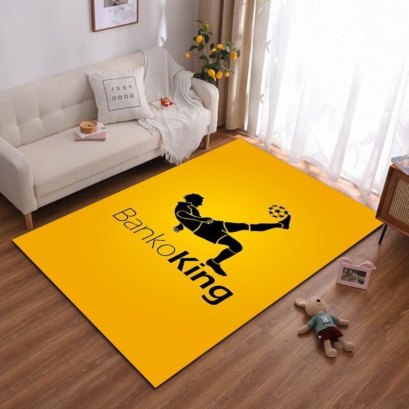 Soccer Themed Yellow Carpet with BankoKing Text and Player Silhouette Suitable for use as an anti-slip for living room bedroom sofas 40x60cm( 15x23in )
Soccer Themed Yellow Carpet with BankoKing Text and Player Silhouette Suitable for use as an anti-slip for living room bedroom sofas 40x60cm( 15x23in )