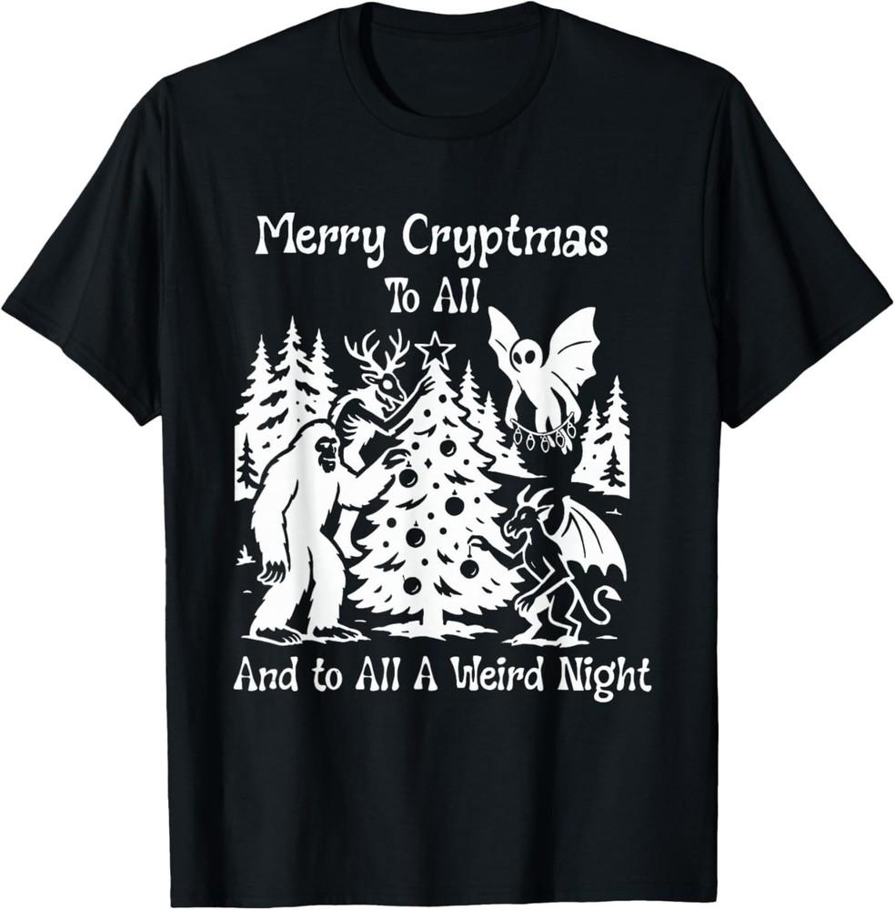 Merry Cryptmas to All Cryptid Christmas Bigfoot Mothman Xmas T-Shirt 2XL
Merry Cryptmas to All Cryptid Christmas Bigfoot Mothman Xmas T-Shirt 2XL