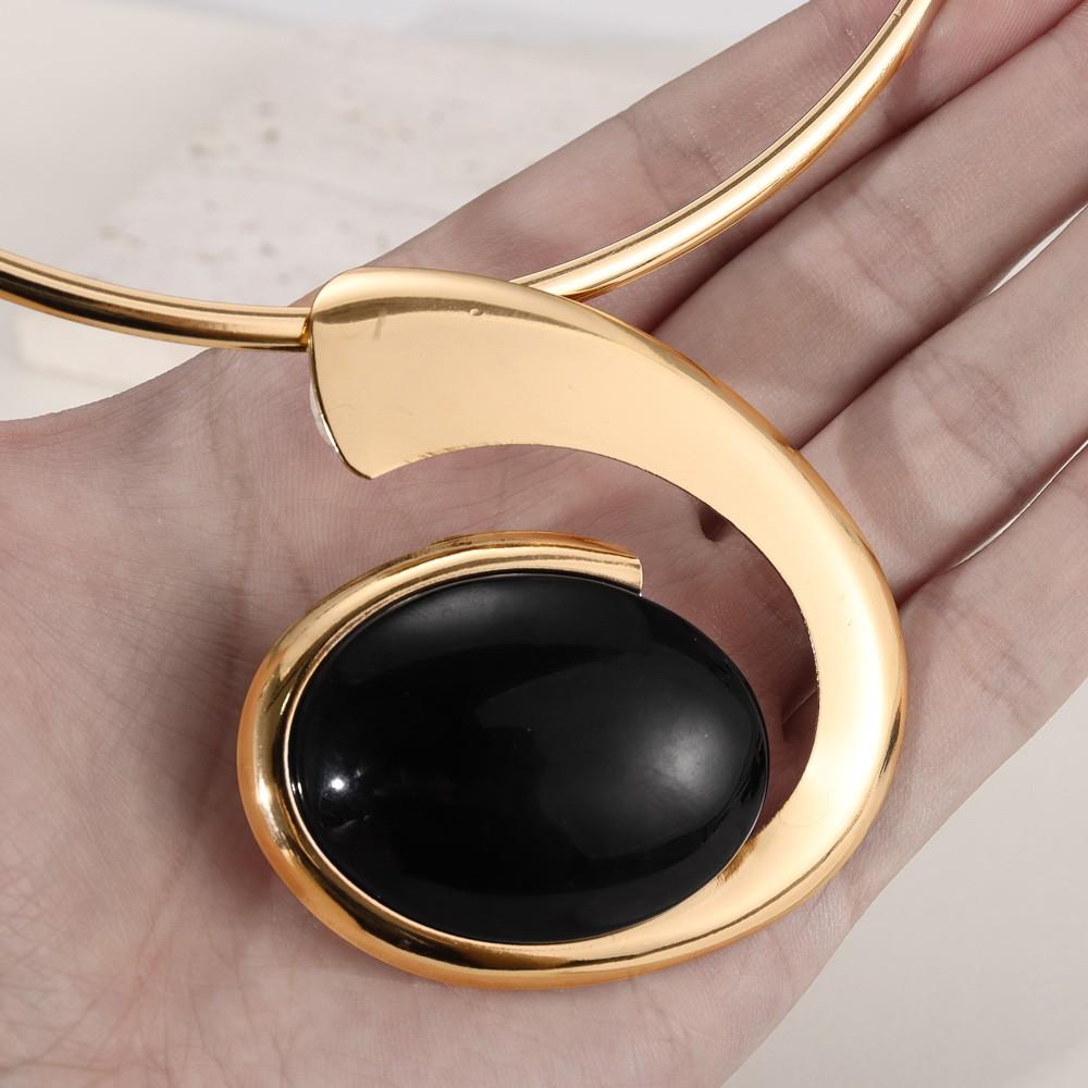 Модный преувеличенный многоцветный трендовый воротник из смолы в стиле панк-поп, уникальный индивидуальный темперамент, подвеска, ожерелье, аксессуары чёрный