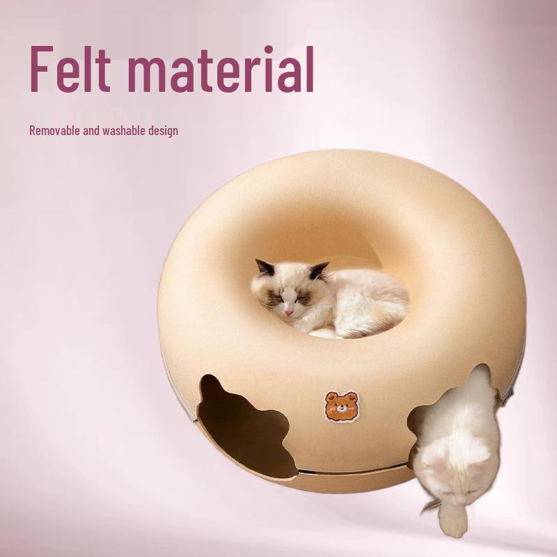 All-Season Washable Felt Donut Pet Bed & Sleep Tunnel Small 50x50x20
All-Season Washable Felt Donut Pet Bed & Sleep Tunnel Small 50x50x20