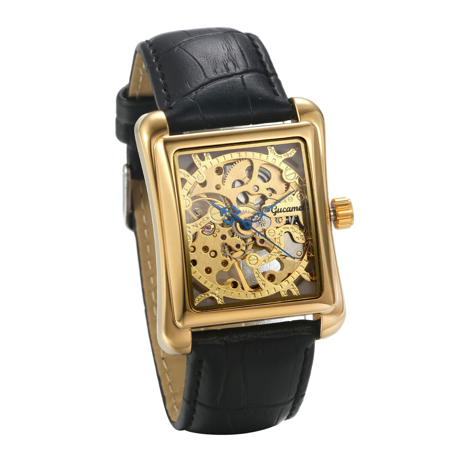 JEWELRYWE Мужские часы с кожаным ремешком, Стильный водонепроницаемый автоматический механизм, Дизайн-скелетон, Античный стиль, Квадратная форма, Золото
JEWELRYWE Мужские часы с кожаным ремешком, Стильный водонепроницаемый автоматический механизм, Дизайн-скелетон, Античный стиль, Квадратная форма, Золото