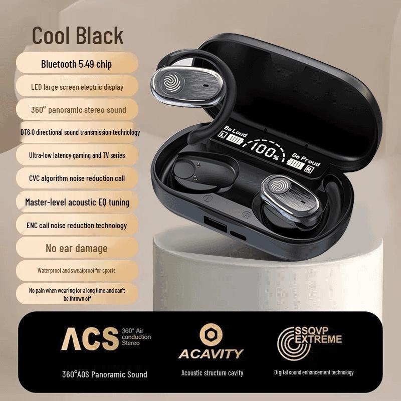Open-Ear Bluetooth Headphones with Long Battery Life and Charging Case
Open-Ear Bluetooth Headphones with Long Battery Life and Charging Case
