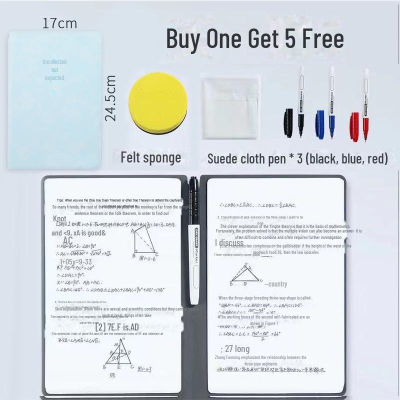 Компактная стираемая доска-блокнот и настенная наклейка (А5/А4)
Компактная стираемая доска-блокнот и настенная наклейка (А5/А4)