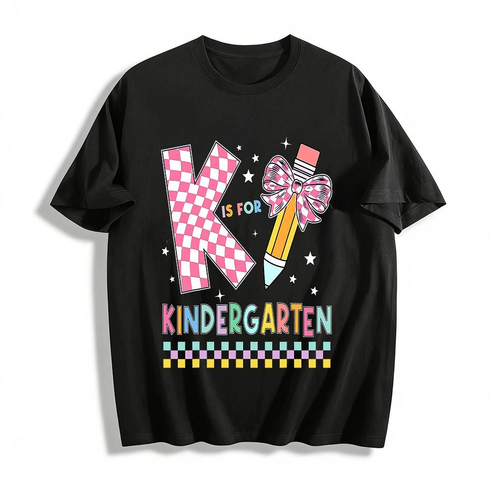K Is For Kindergarten Kids Checkered Print Tee Pure cotton T-shirt XXS
K Is For Kindergarten Kids Checkered Print Tee Pure cotton T-shirt XXS