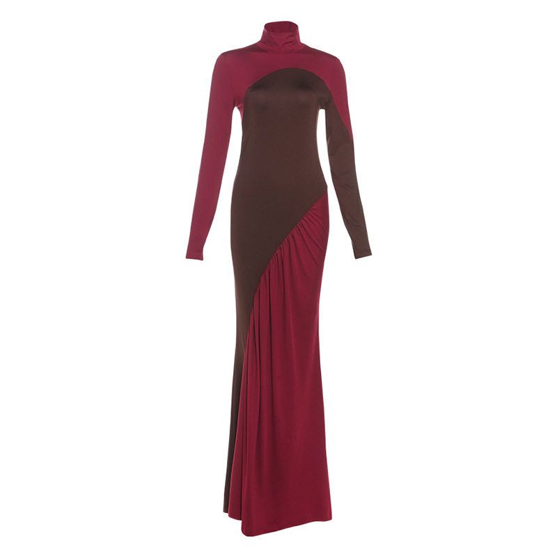 European and American Style 2025 Autumn Amazon New Fashion Creative Street Style Color-Blocking High-Waisted Slim-Fit Dress for Women Wine Red L
European and American Style 2025 Autumn Amazon New Fashion Creative Street Style Color-Blocking High-Waisted Slim-Fit Dress for Women Wine Red L