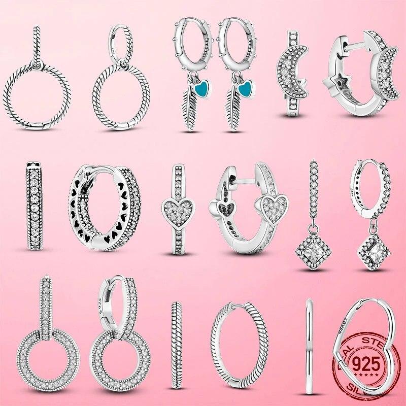 Серьги из серебра 925 пробы подходят для оригинальных подвесок, серьги-кольца для женщин, серьги, ювелирные изделия, подарки
Серьги из серебра 925 пробы подходят для оригинальных подвесок, серьги-кольца для женщин, серьги, ювелирные изделия, подарки