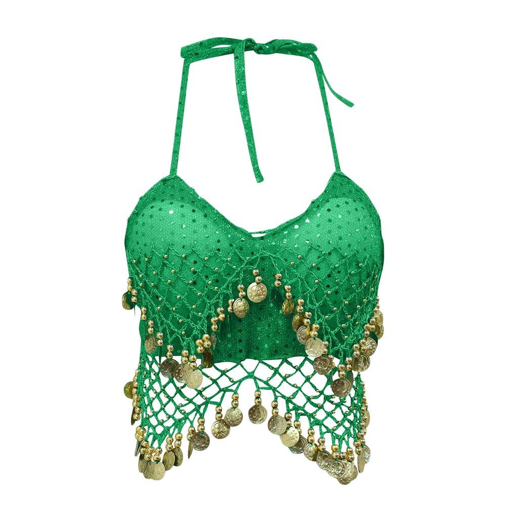 Tassel Belly Dance Bra Shiny Sequins Crop Top Charming Show Costumes For Thailand/India/Arab зелений
Tassel Belly Dance Bra Shiny Sequins Crop Top Charming Show Costumes For Thailand/India/Arab зелений