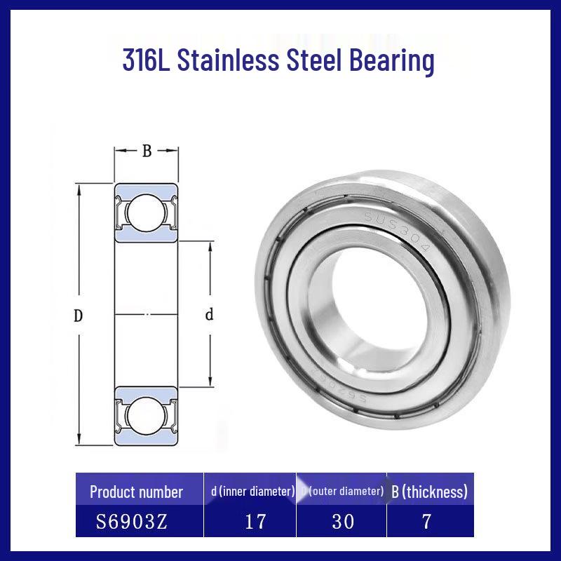 316L Stainless Steel Deep Groove Ball Bearing
316L Stainless Steel Deep Groove Ball Bearing