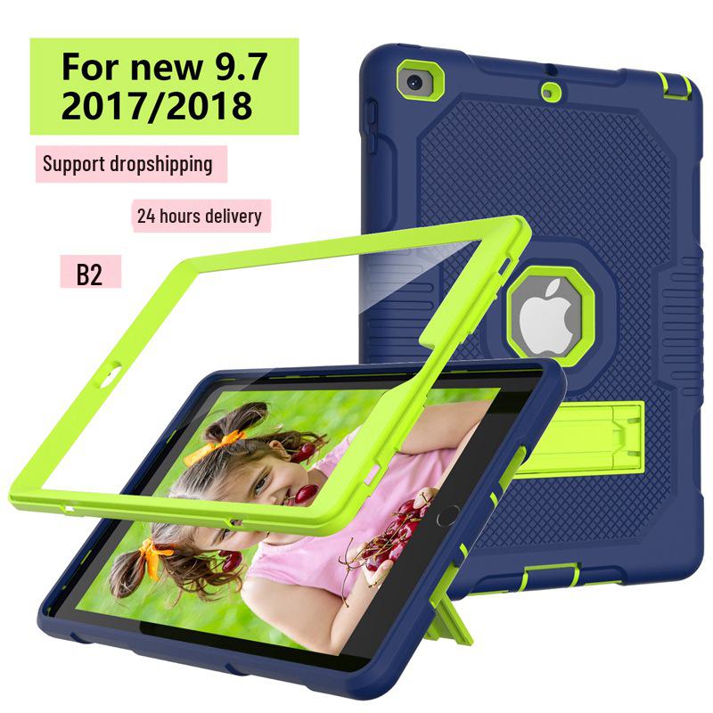 3-in-1 Anti-Fall Protective Case for Apple iPad 9.7 (2017/2018) with Stand - Three Anti-Collision Colors Navy & Yellow & Green
3-in-1 Anti-Fall Protective Case for Apple iPad 9.7 (2017/2018) with Stand - Three Anti-Collision Colors Navy & Yellow & Green