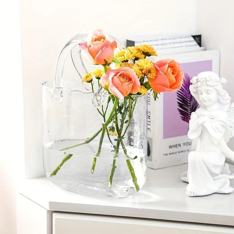 Clear Glass Vase Fish Tote Bag Flower Handbag Bag Vase Desktop Centerpiece for School Office Bedroom Holiday Decoration
Clear Glass Vase Fish Tote Bag Flower Handbag Bag Vase Desktop Centerpiece for School Office Bedroom Holiday Decoration