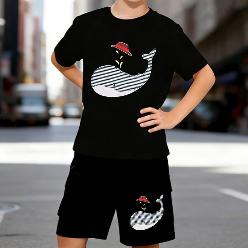 Boys 2 Piece Cute cartoon whale printed outfit, Short Sleeve T-Shirt and Shorts Set for Kids Age 5-14,White, Black Sporty Casual Summer Clothes 5-6 Years чёрный
Boys 2 Piece Cute cartoon whale printed outfit, Short Sleeve T-Shirt and Shorts Set for Kids Age 5-14,White, Black Sporty Casual Summer Clothes 5-6 Years чёрный