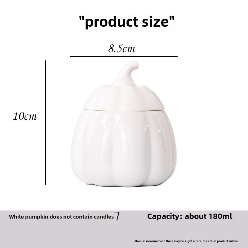 Керамическая банка для ароматерапии в форме тыквы, домашняя ароматерапия, контейнер для свечей, банка для плавления воска, банка для хранения сахара и приправ белый