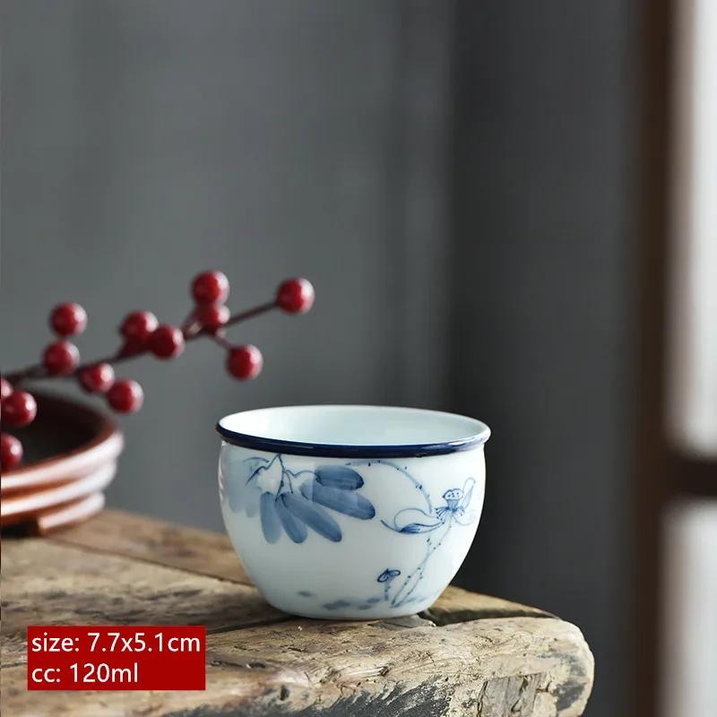 120ml Chinese Blue and White Porcelain Teacup Hand-painted Lotus Master Cup Porcelain Tea Bowl Tradition Tea Accessories 7.7X5.1CM 120ML
120ml Chinese Blue and White Porcelain Teacup Hand-painted Lotus Master Cup Porcelain Tea Bowl Tradition Tea Accessories 7.7X5.1CM 120ML