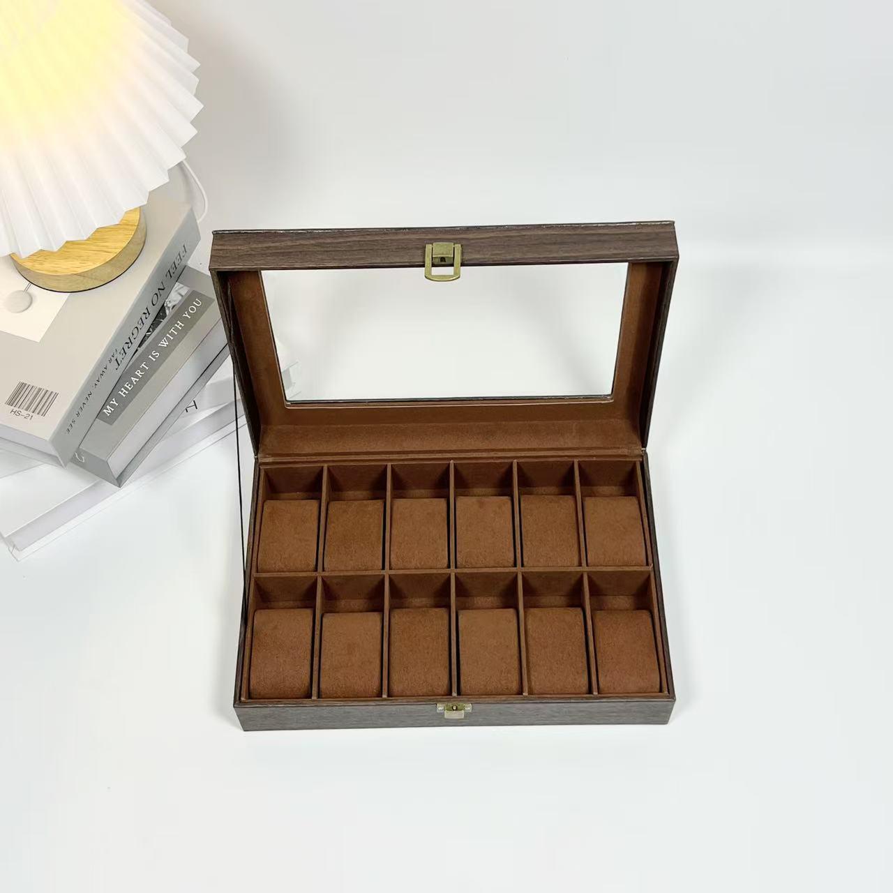 Retro Wood Grain 12-Slot PU Leather Watch Storage Box - In Stock
Retro Wood Grain 12-Slot PU Leather Watch Storage Box - In Stock