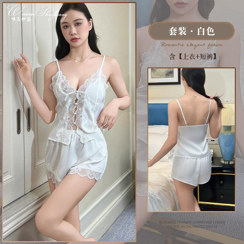 Summer Deep V Suspender Shorts Set Strap Open Lace Two-piece Set Ladies Set M белый
Summer Deep V Suspender Shorts Set Strap Open Lace Two-piece Set Ladies Set M белый