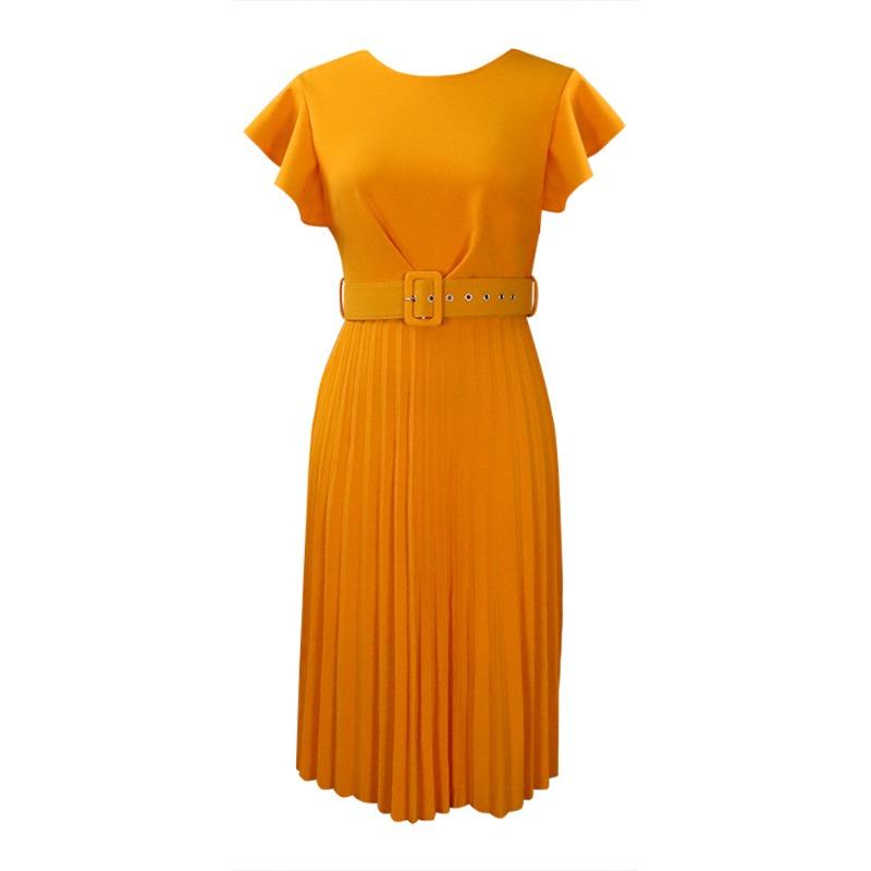 With belt summer lotus leaf sleeve round neck waist pleated dress XXXL помаранчевий
With belt summer lotus leaf sleeve round neck waist pleated dress XXXL помаранчевий