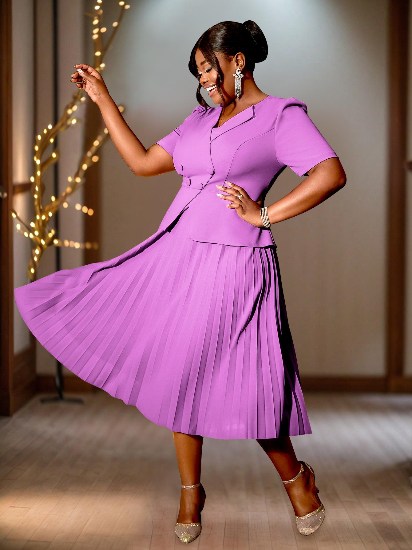 AOMEI Элегантные женские платья Формальное платье миди с V-образным вырезом и короткими рукавами, с высокой талией и плиссировкой, больших размеров XXXL
AOMEI Элегантные женские платья Формальное платье миди с V-образным вырезом и короткими рукавами, с высокой талией и плиссировкой, больших размеров XXXL