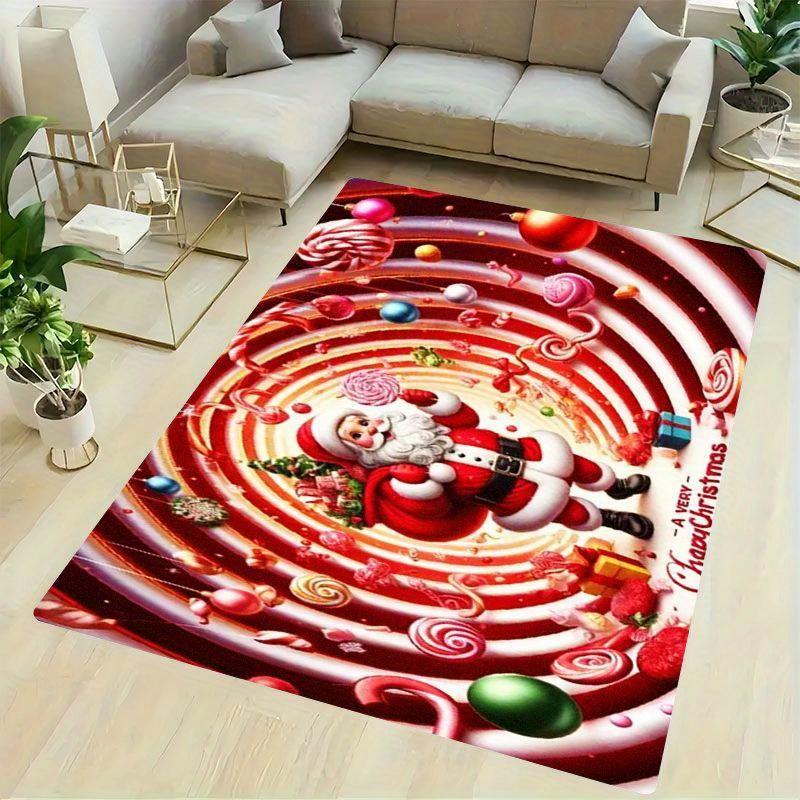 Santa Claus Candy Cane Heart Cutout Christmas Mat, Plush Fleece Machine Washable Non-Slip Rug for Multi-Room Holiday Home Decor 40x60cm
Santa Claus Candy Cane Heart Cutout Christmas Mat, Plush Fleece Machine Washable Non-Slip Rug for Multi-Room Holiday Home Decor 40x60cm