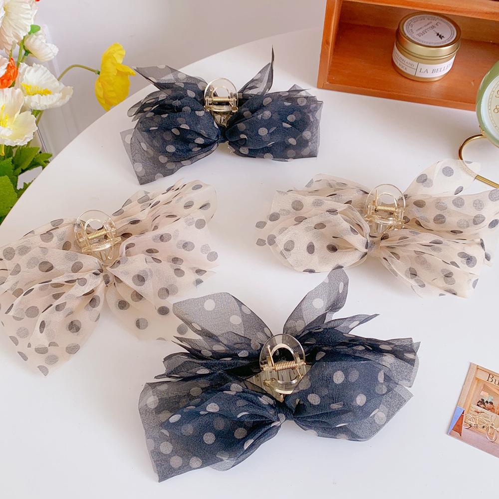 New Elegant Dots Yarn Ponytail Holder Women Bow Hair Clip Hair Accessories Hair Claw Crab Clip
New Elegant Dots Yarn Ponytail Holder Women Bow Hair Clip Hair Accessories Hair Claw Crab Clip