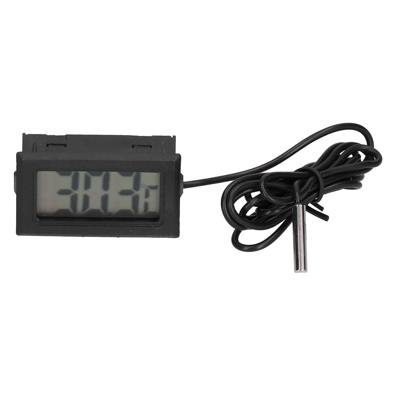 Digital Electronic Temperature Gauge Black ABS LCD Thermometer with External Probe
Digital Electronic Temperature Gauge Black ABS LCD Thermometer with External Probe