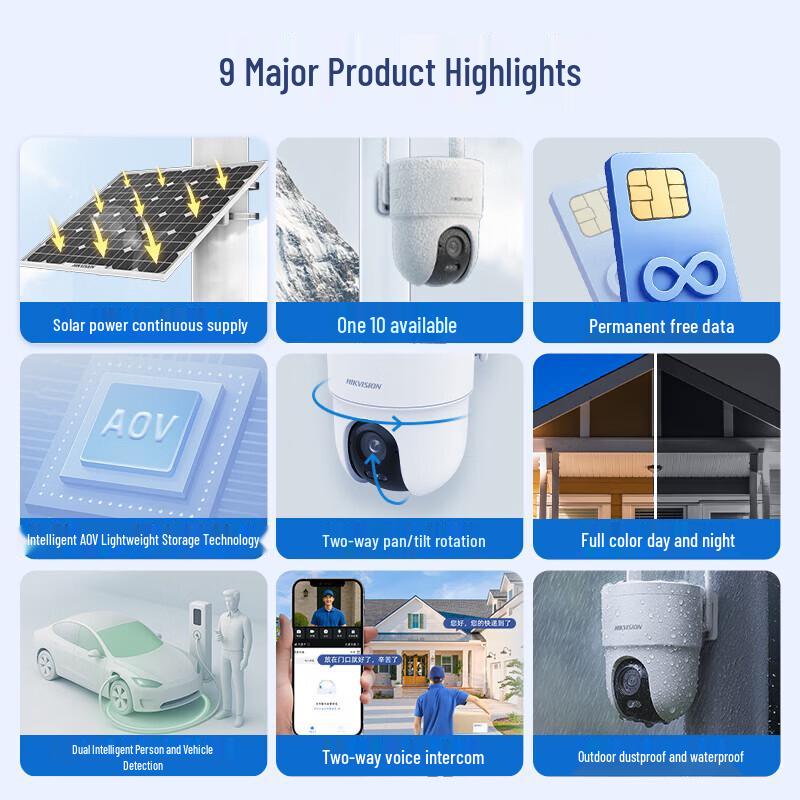 HIKVISION 4G Solar Outdoor Security Camera CN plug (adapter included)
HIKVISION 4G Solar Outdoor Security Camera CN plug (adapter included)