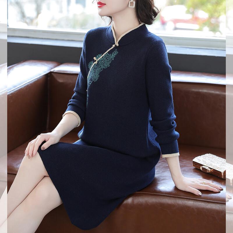 QianLian Вязаное платье-чонсам для женщин среднего возраста на осень/зиму XL
QianLian Вязаное платье-чонсам для женщин среднего возраста на осень/зиму XL