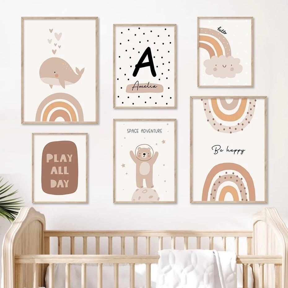 Rainbow Custom Baby Name Poster Kindergarten Cartoon Cute Wall Art Print Picture Kids Room Painting
Rainbow Custom Baby Name Poster Kindergarten Cartoon Cute Wall Art Print Picture Kids Room Painting