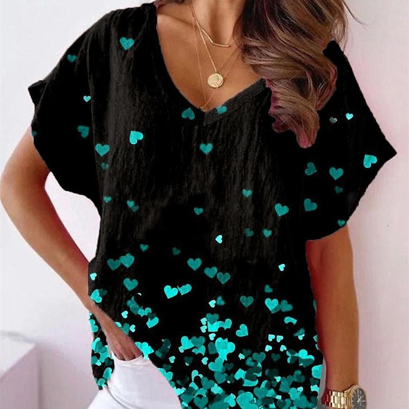 2023 Summer Large Size Women s Casual Loose Print V-neck Short-sleeved T-shirt XXXL
2023 Summer Large Size Women s Casual Loose Print V-neck Short-sleeved T-shirt XXXL