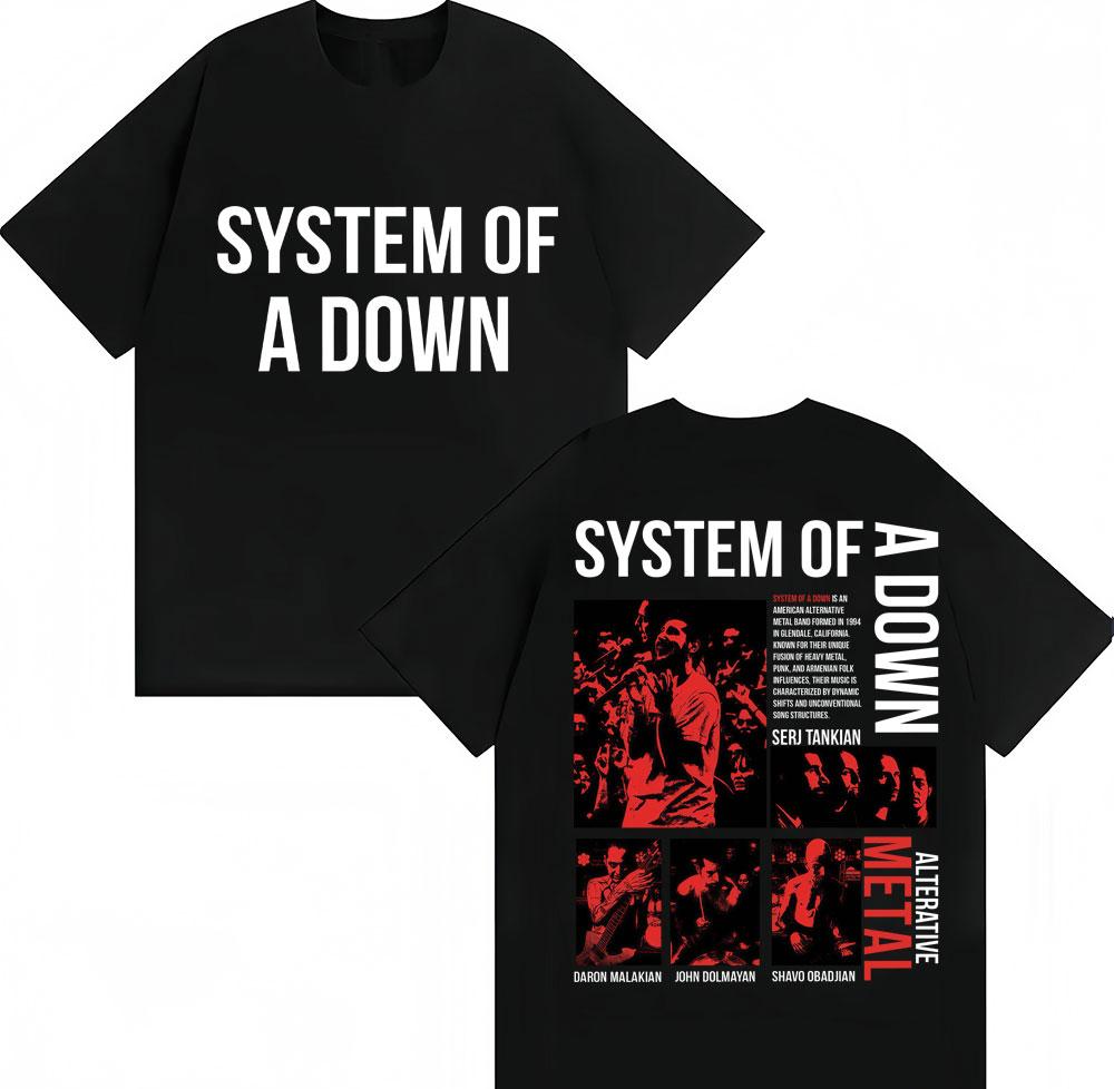 Rock Band System of A Down TShirts Unisex Women Vintage Alternative Metal Music Tshirts Unisex Women Cotton Oversized Male T Shirt S
Rock Band System of A Down TShirts Unisex Women Vintage Alternative Metal Music Tshirts Unisex Women Cotton Oversized Male T Shirt S