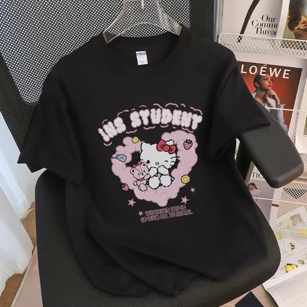 2026 Summer HelloKitty Cartoon Graphic Tee Casual Short Sleeve Cotton Tops for Adults Kids Lovely Kawaii Streetwear Style S
2026 Summer HelloKitty Cartoon Graphic Tee Casual Short Sleeve Cotton Tops for Adults Kids Lovely Kawaii Streetwear Style S