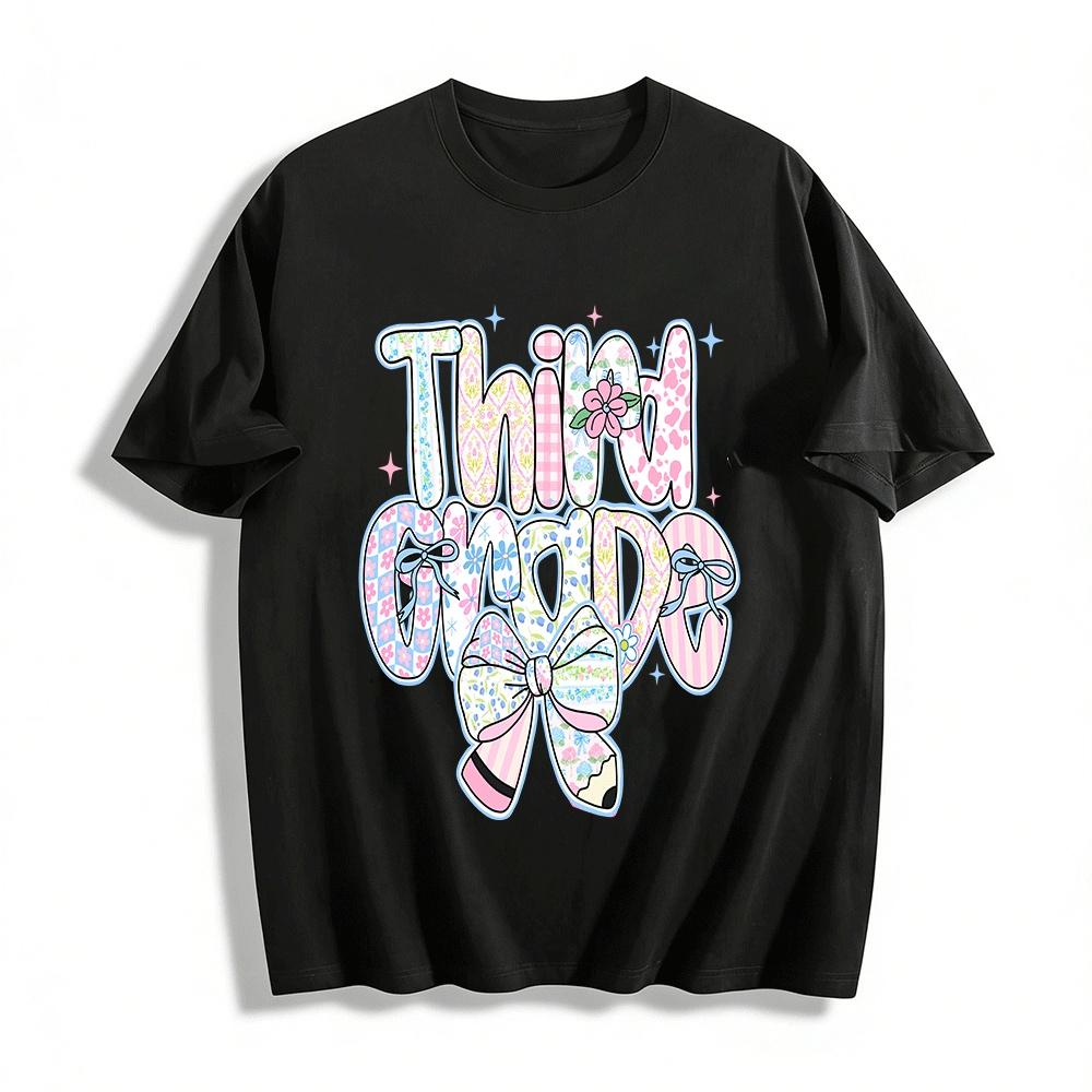 Third Grade Floral Bow Kids Tee Back to School Cute Print Top Pure cotton T-shirt XXS
Third Grade Floral Bow Kids Tee Back to School Cute Print Top Pure cotton T-shirt XXS