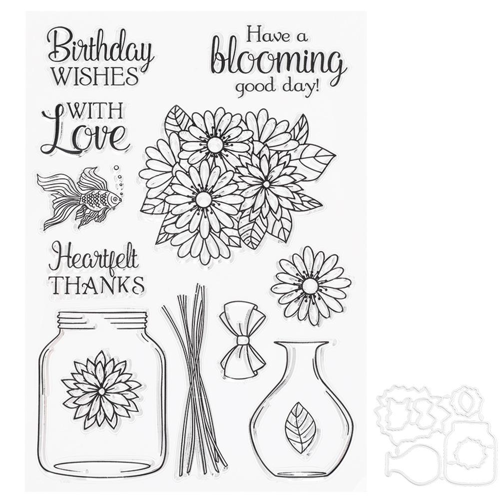 Transparent Rubber Stamp Flower Vase Seal WCutting Die DIY for Scrapbook Craft Collections
Transparent Rubber Stamp Flower Vase Seal WCutting Die DIY for Scrapbook Craft Collections