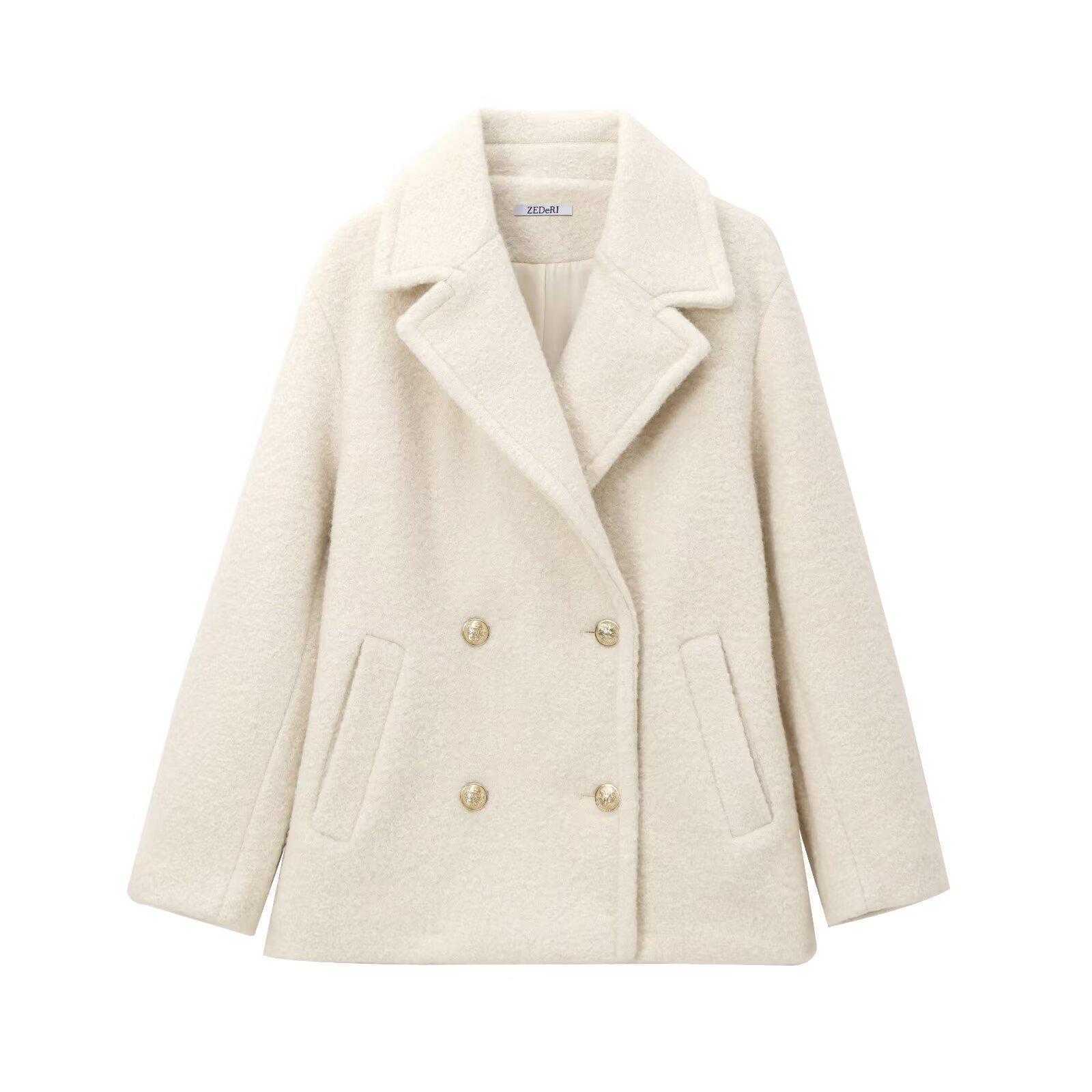 European & American Women s Woolen Double-breasted Bead Leather Coat - Loose Fit, Fashionable Outerwear Large білий
European & American Women s Woolen Double-breasted Bead Leather Coat - Loose Fit, Fashionable Outerwear Large білий