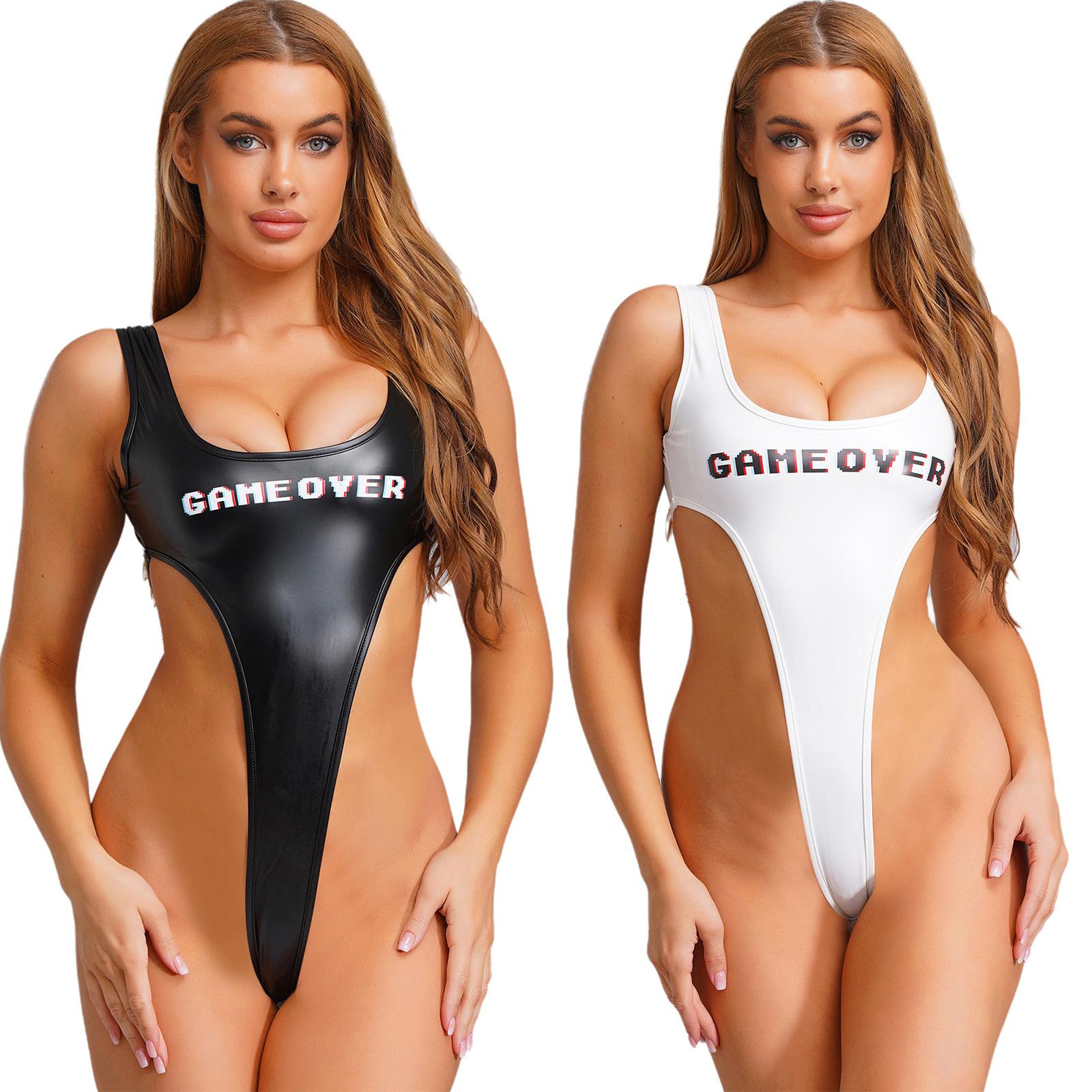 Womens Lingerie Style One Piece Swimsuit Nightwear Sleeveless Round Neck Letter Print High Cut U Back Bikini Bodysuit One Size чорний
Womens Lingerie Style One Piece Swimsuit Nightwear Sleeveless Round Neck Letter Print High Cut U Back Bikini Bodysuit One Size чорний
