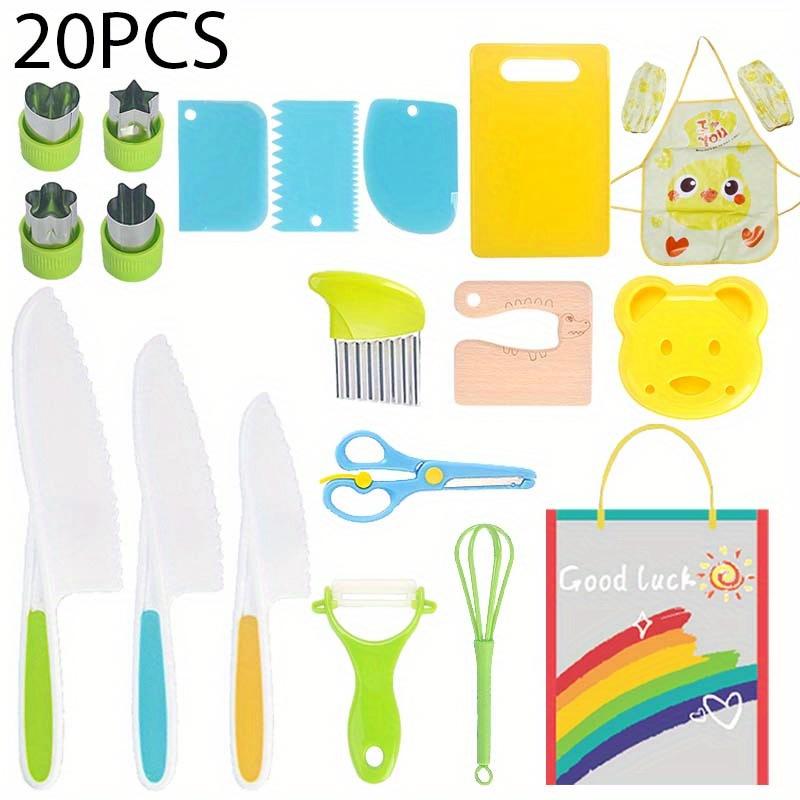 Набор детских кухонных ножей, 20 шт., Кухонные инструменты для малышей, Ножи для фруктов, Ножницы, Овощечистка, Доска, Аксессуары для выпечки, ПВХ фартук, Хранение
Набор детских кухонных ножей, 20 шт., Кухонные инструменты для малышей, Ножи для фруктов, Ножницы, Овощечистка, Доска, Аксессуары для выпечки, ПВХ фартук, Хранение