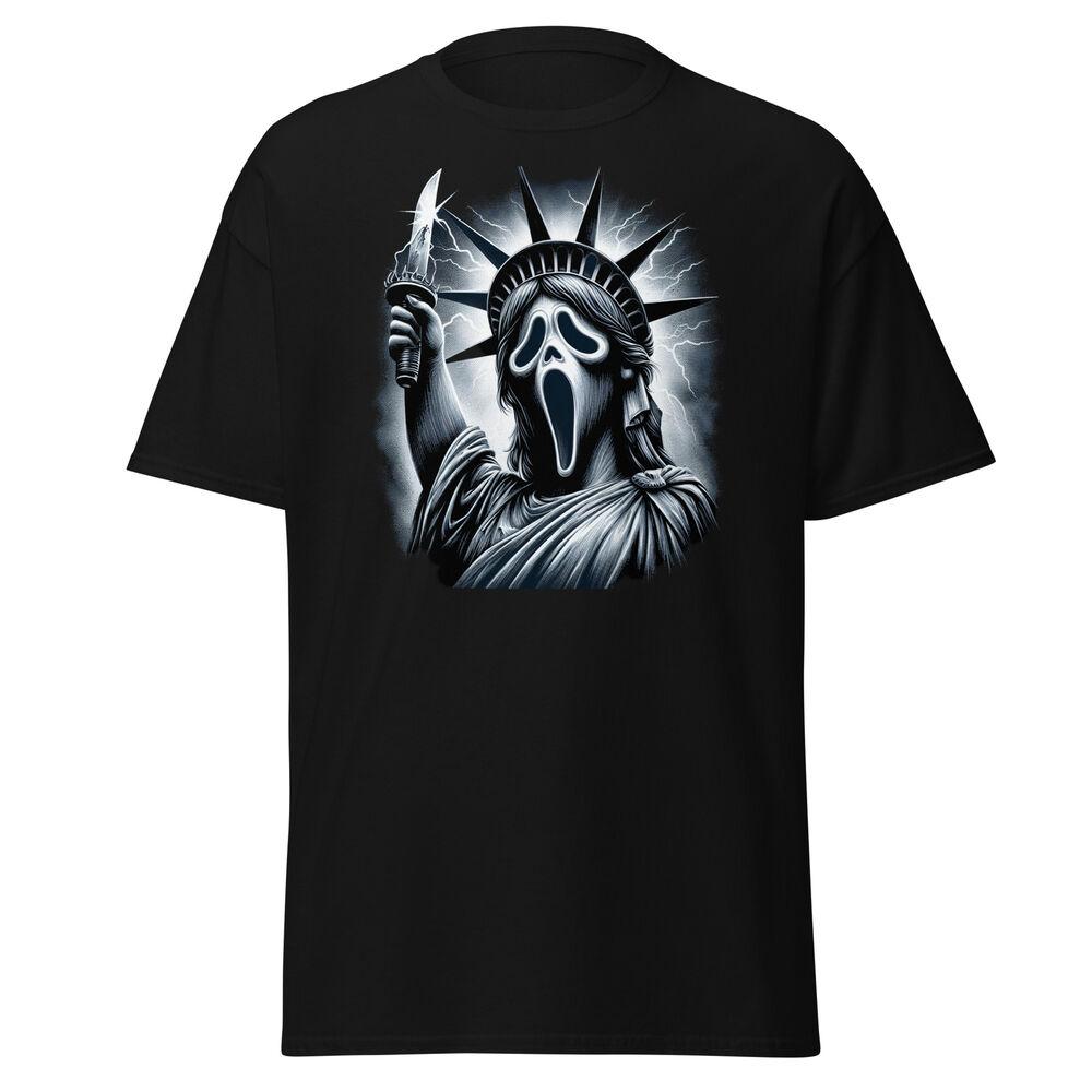 Ghostface Unveils Fear: The Scream of Liberty T-Shirt! 3XL
Ghostface Unveils Fear: The Scream of Liberty T-Shirt! 3XL