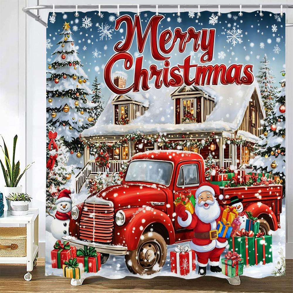 Merry Christmas Shower Curtain Bath Curtain Elk Santa Claus Christmas Printed Bathroom Curtains For Home Decoration Curtain W60H190(CM)-1 Pcs
Merry Christmas Shower Curtain Bath Curtain Elk Santa Claus Christmas Printed Bathroom Curtains For Home Decoration Curtain W60H190(CM)-1 Pcs