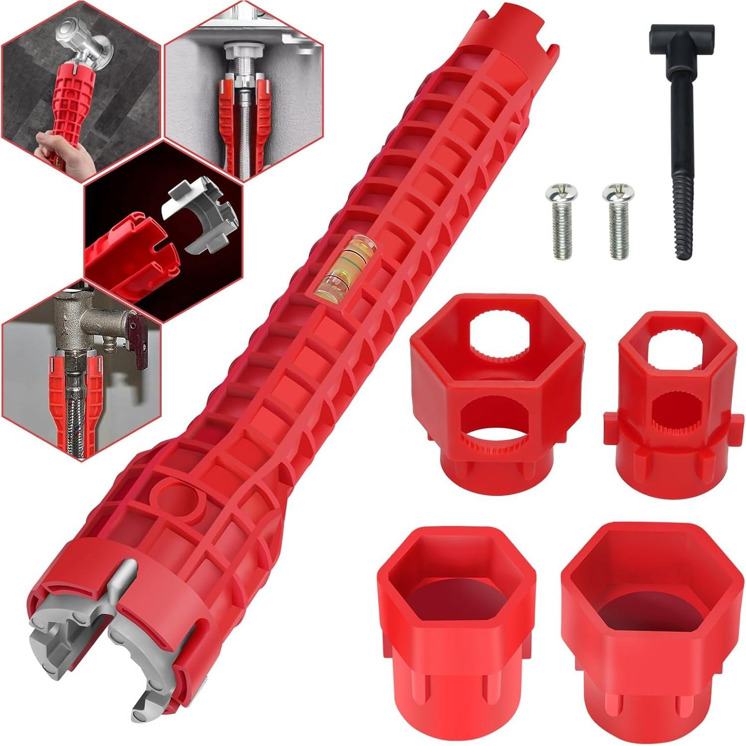 14 in 1 Faucet and Sink Wrench - Multifunctional Plumbing Wrench for Bathrooms, Toilets, Kitchens, Sinks X
14 in 1 Faucet and Sink Wrench - Multifunctional Plumbing Wrench for Bathrooms, Toilets, Kitchens, Sinks X
