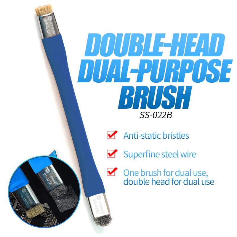 SUNSHINE SS-022B Double Head Brush Anti-Static Motherboard PCB Cleaning Brush Mobile Phone Repair Tool Type A
SUNSHINE SS-022B Double Head Brush Anti-Static Motherboard PCB Cleaning Brush Mobile Phone Repair Tool Type A