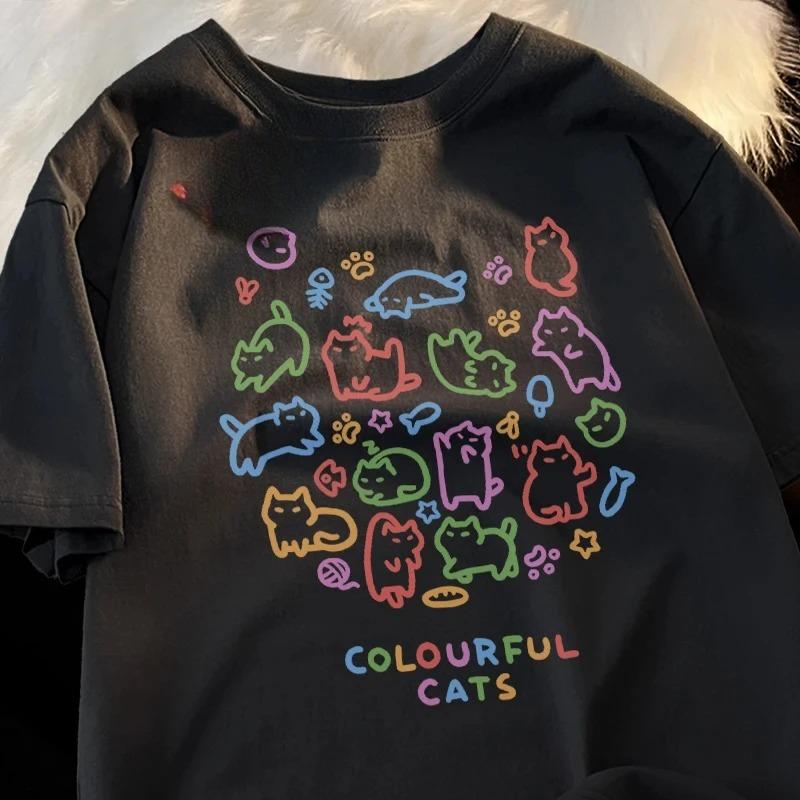 Colorful Cat Baby Trendy Summer Short Sleeved Tshirt Women Casual Creative Colorful Cat Pose Cute Tees Women Clothing S
Colorful Cat Baby Trendy Summer Short Sleeved Tshirt Women Casual Creative Colorful Cat Pose Cute Tees Women Clothing S